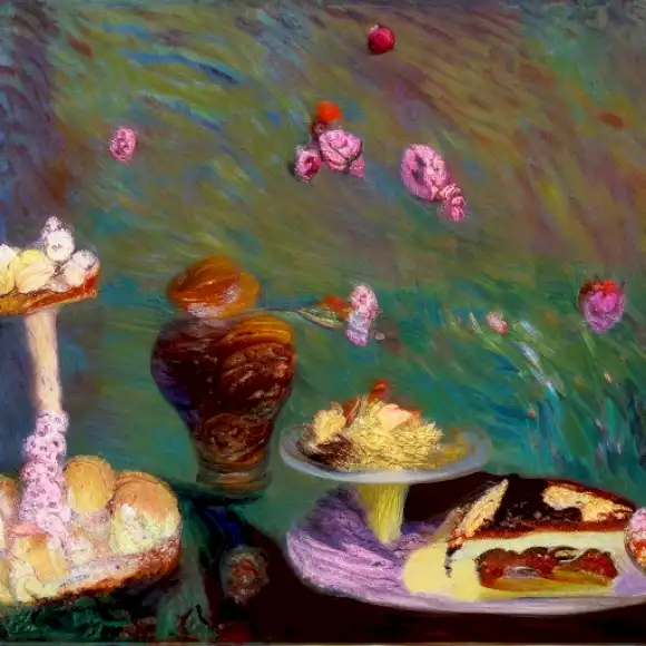 La imagen debe representar los caminos neuroquímicos involucrados en los antojos de postres, junto con estrategias para controlarlos a través de una nutrición equilibrada y hábitos alimenticios cuidadosos.